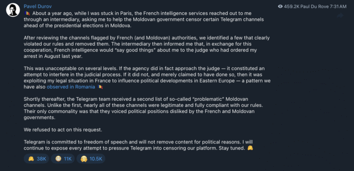 France, privacy, telegram, censorship, Pavel Durov