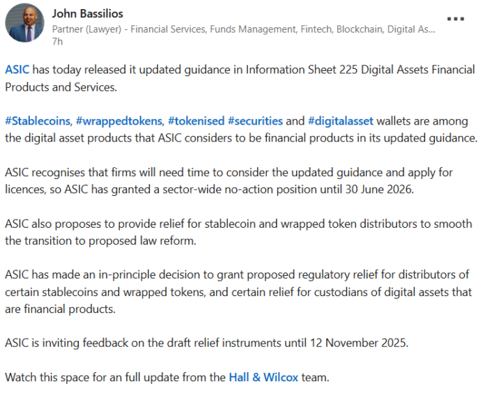 Australian crypto rules gain clarity with new guidance Australia, ASIC