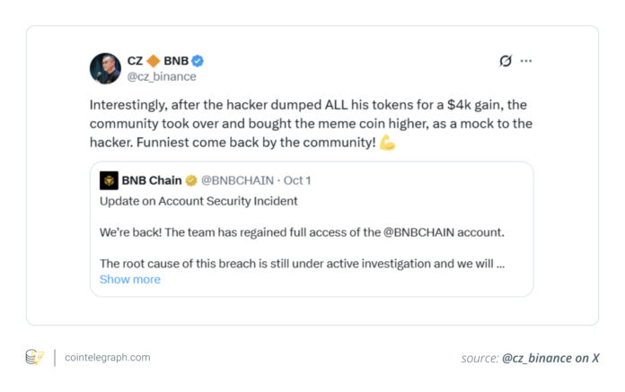 How CZ's Memecoin Mention Triggered a 650x Flip

