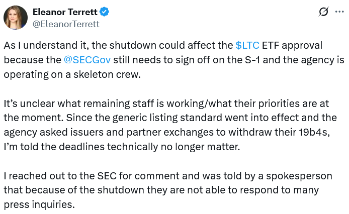 SEC still over the Canarian Litecoin -ETF in the middle of uncertainties


