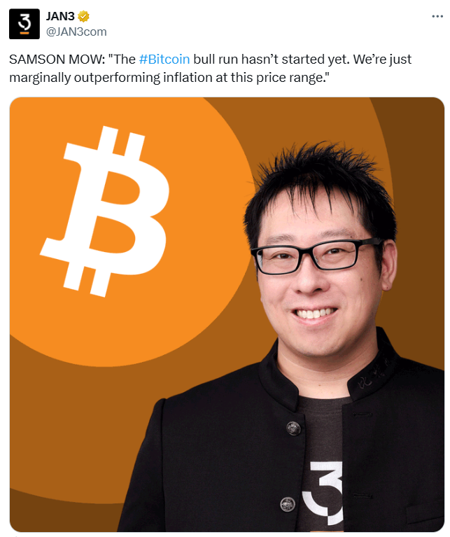 Samson Mow Predicts Bitcoin Surge Despite Market Downturn