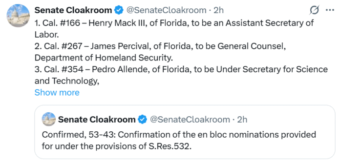 US Senate confirms crypto-friendly executives to head CFTC and FDIC

