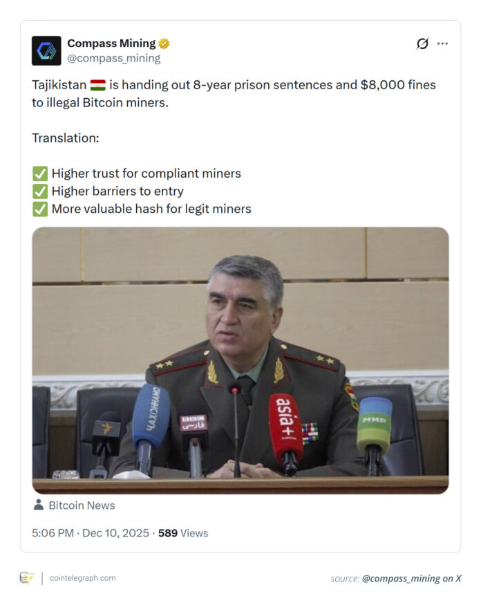 Why Tajikistan is cracking down on crypto mining and electricity theft

