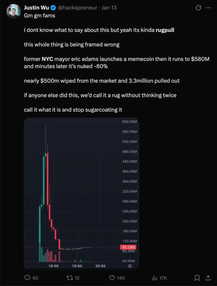 NYC Token faces carpet-grabbing allegations.
