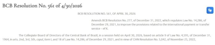 The Brazilian Central Bank bans virtual assets from eFX payments

