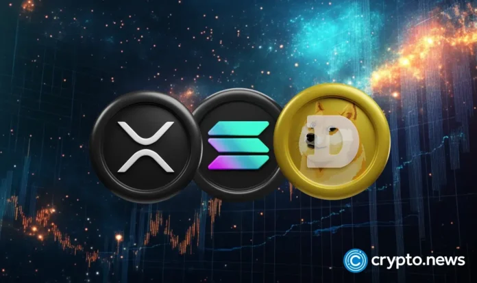 Three champions of the 2025 Altcoin season ripple, Solana and Dogecoin